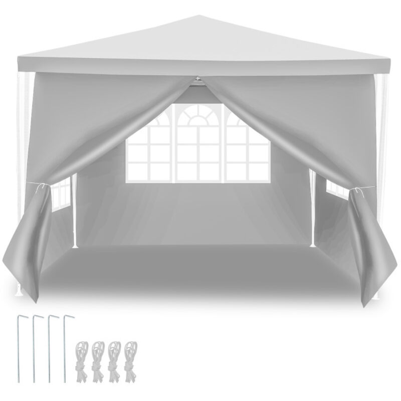 Tonnelle Pavillon Tente de Jardin Pavillon – Tente de fête robuste et haut de gamme avec pergola 3x3m Blanc - Hengda