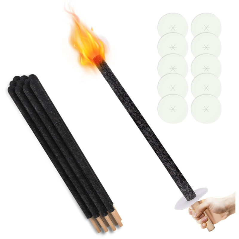 Hengda - Torche de jardin lampe huile pour dehors torches à cire Torche jardin 42cm lot de 10 combustion 45 min