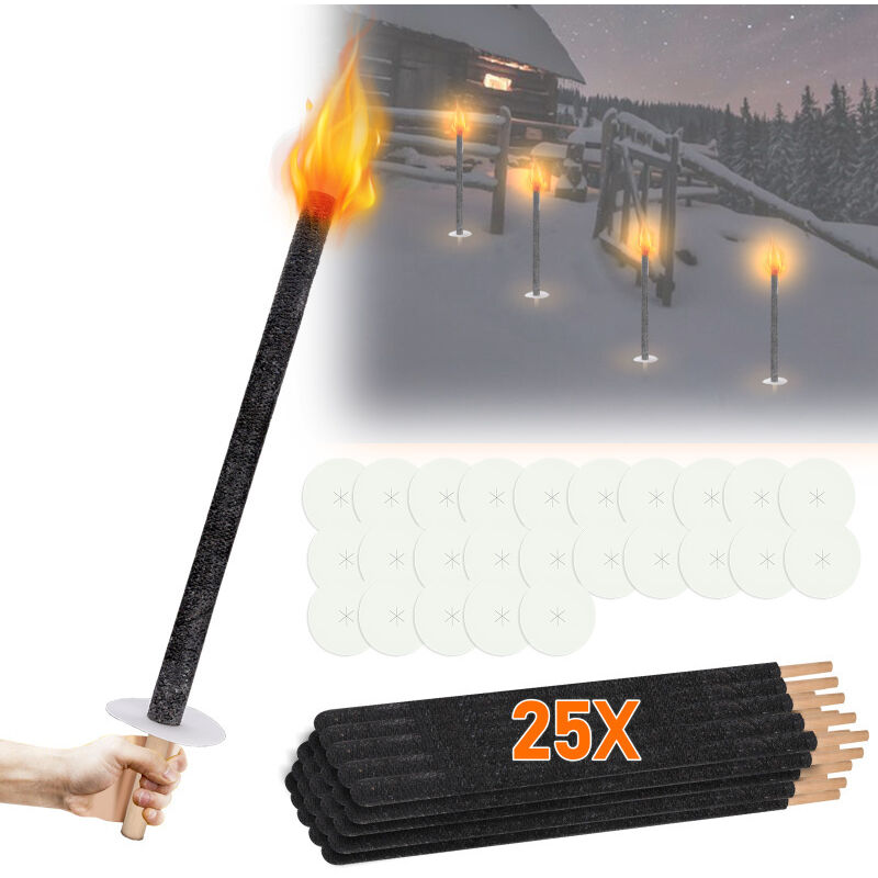 Hengda - swanew Torche jardin, lampe huile pour dehors,lot de 25 , 42cm,45min