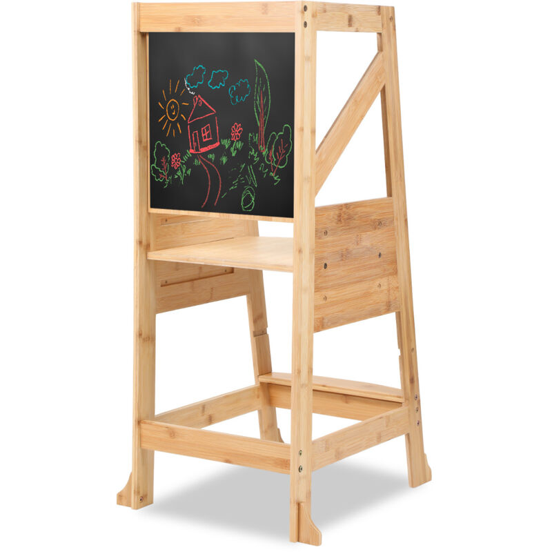 Tour d'apprentissage. Tour d'observation en Bois. Tour d'apprentissage sécurisée. Marchepied pour bébé avec Tableau Noir Tour d'apprentissage - Hengda