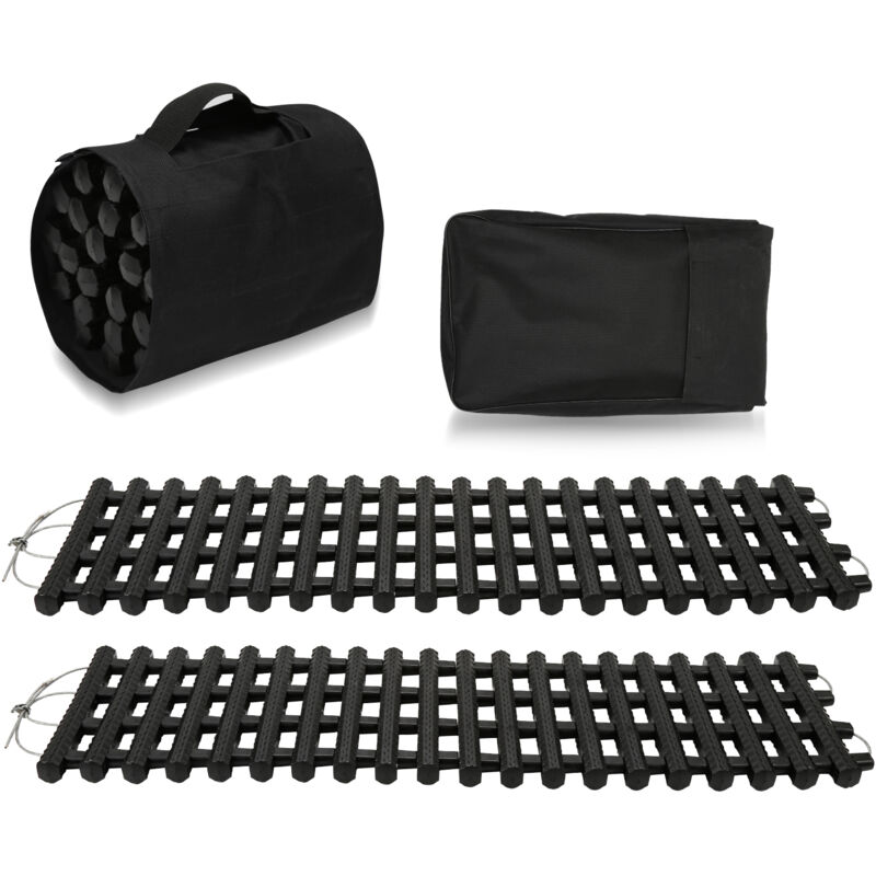 Image of Traction Track 2pcs Car Emergency Evacuation 80cm Plate Traction Aid Anti Slip Aid Start Aid Traction - Nero - Hengda