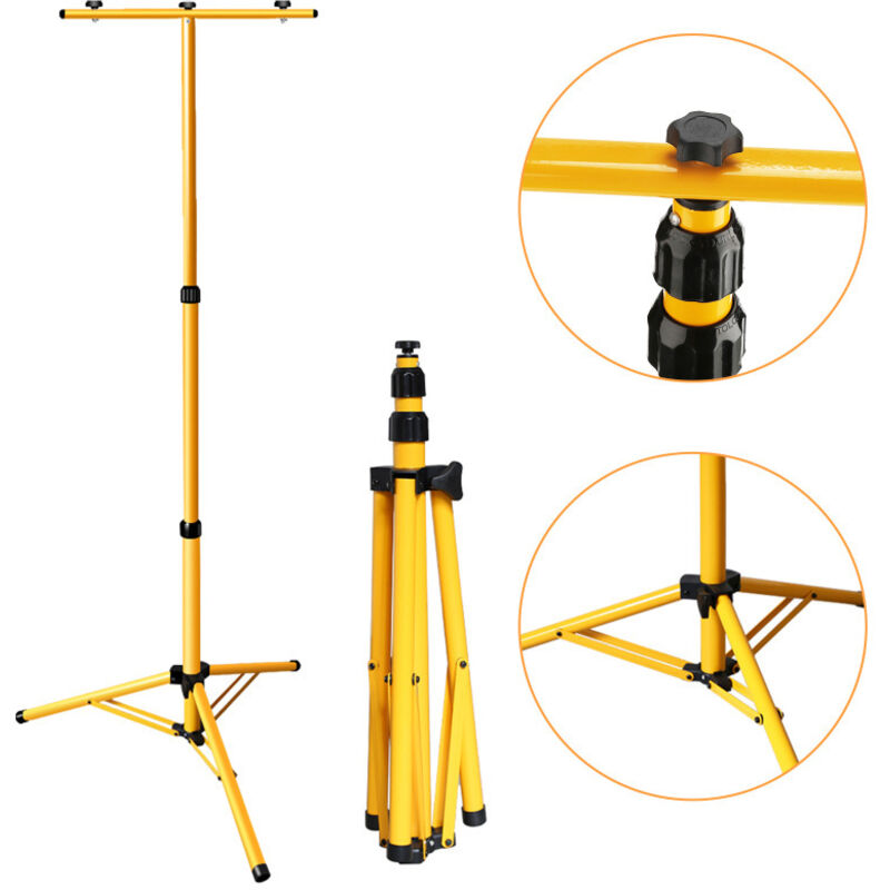 Hengda - swanew Trépied pour projecteur led, Projecteur de chantier à led trépied ajustable-Jaune