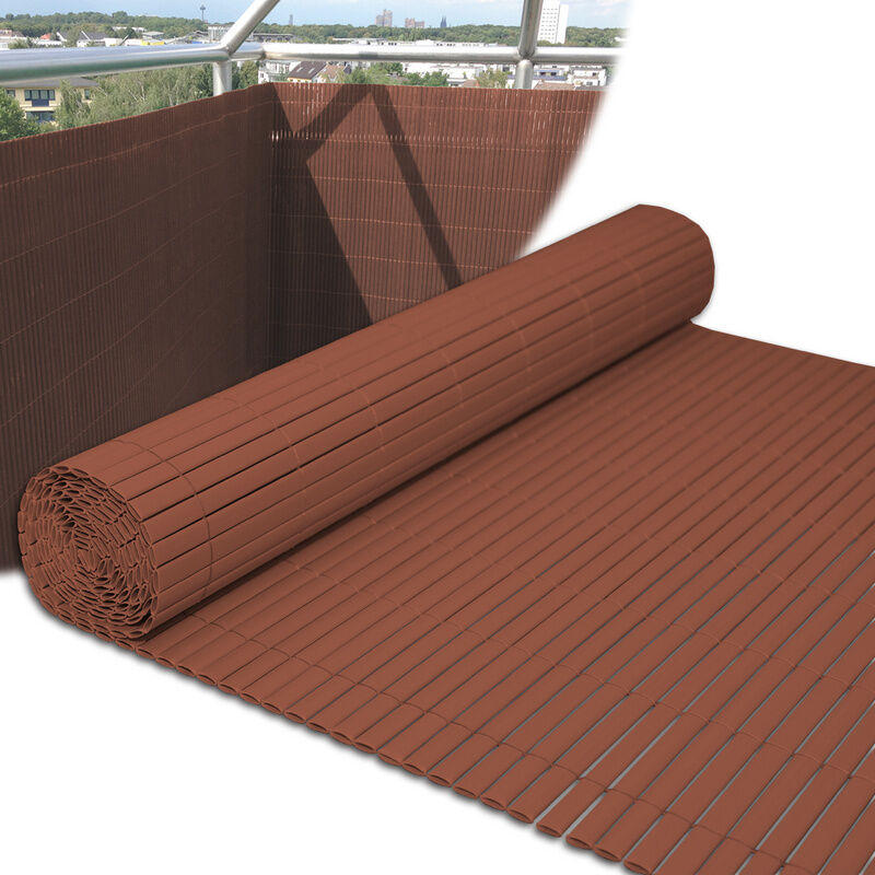 Hengda Tubiaz Canisse en PVC, Paravent de Jardin, Piscines, Palissade en PVC Résistant aux UV Marron 80 x 300cm