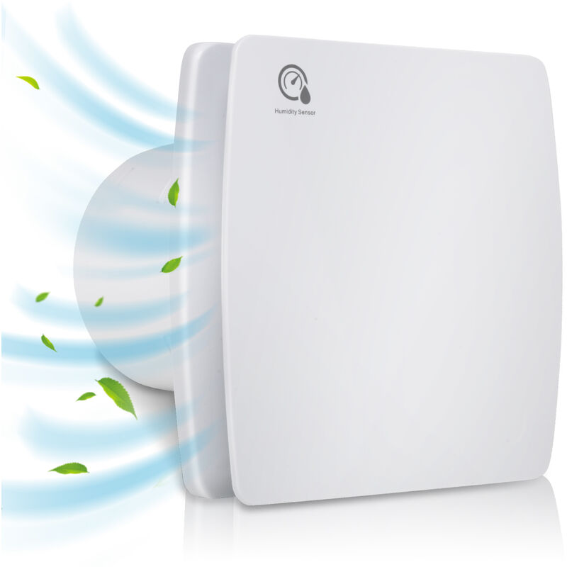 Ventilateur de salle de bain - Purgeur pour radiateur - 100mm Timer - Feuchtesensor - Mit Rückflussleitblech - Hengda