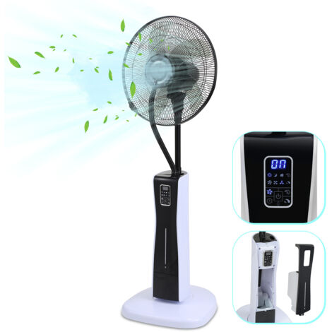 Hengda Ventilatore Ventilatore a piantana da 127 cm. Silenzioso. Telecomando. Display digitale - 3 modalità - Nero