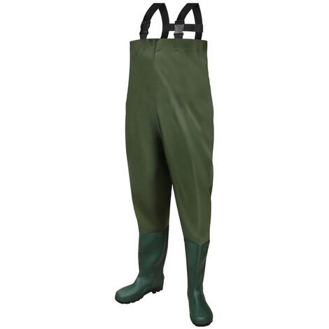 Hengda Waders, pantalons de pêche, pantalons de pêche, pantalons de bassin,pantalons de wading avec bottes PVC caoutchouc 42/43