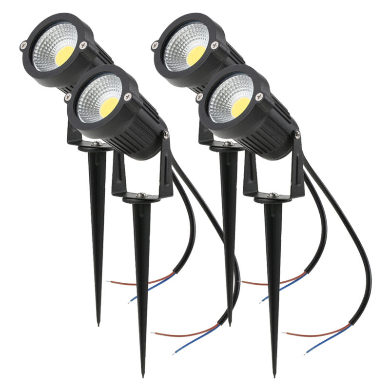 LIFCAUSAL Projecteur LED COB 4x5W Extérieur 500LM Blanc Haute Puissance - Éclairage Jardin/Mur/Allée AC-DC 12V (Pack de 4)