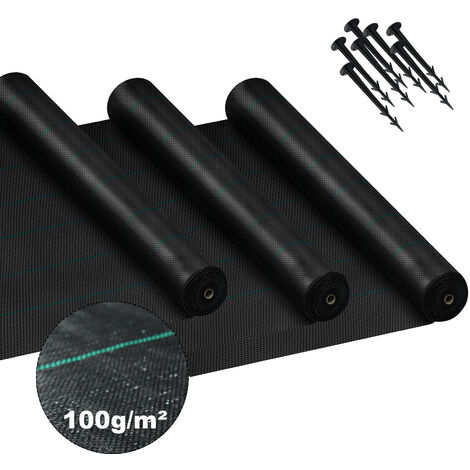 HENGMEI Unkrautvlies Rolle Unkrautfolie wasserdurchlässig UV-Schutz Reißfestes Gartenflies, 100g/m˛