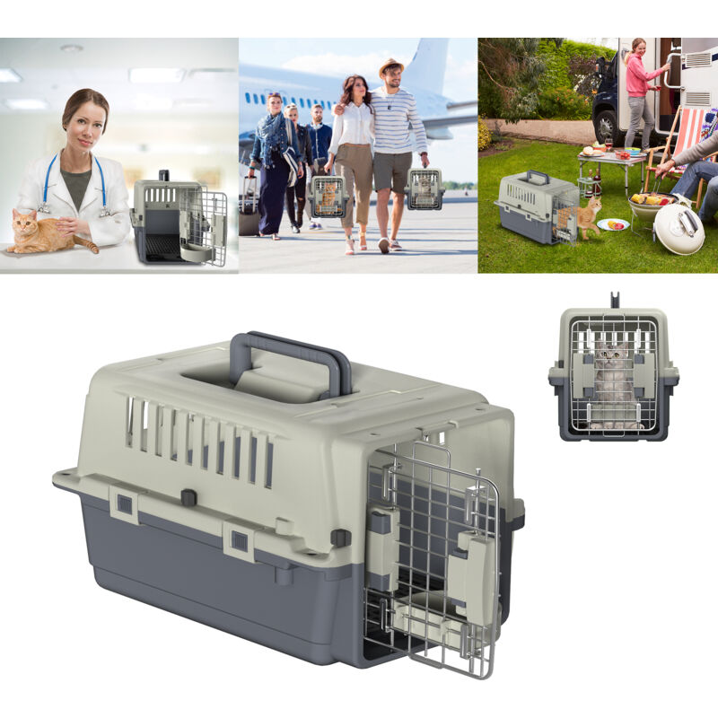 Caisses de transport pour chats Caisse de transport pour chats 49.5x33.5x36cm Panier de transport Caisse d'avion pour les voyages en avion avec