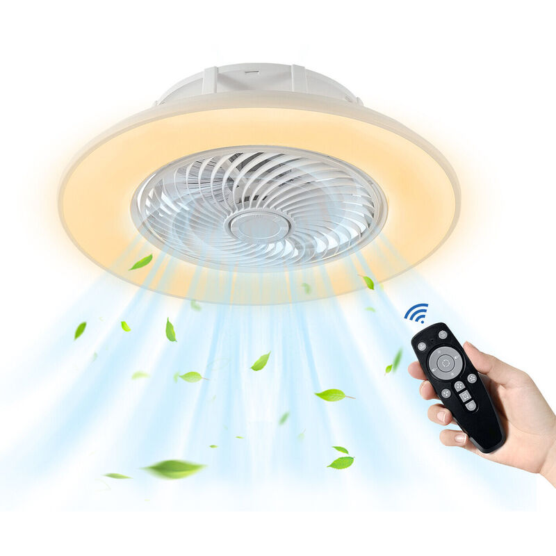 Hengmei - Deckenventilatoren Deckenventilator mit Beleuchtung und Fernbedienung leise Dimmbar Deckenlampe mit Ventilator Led Deckenleuchte