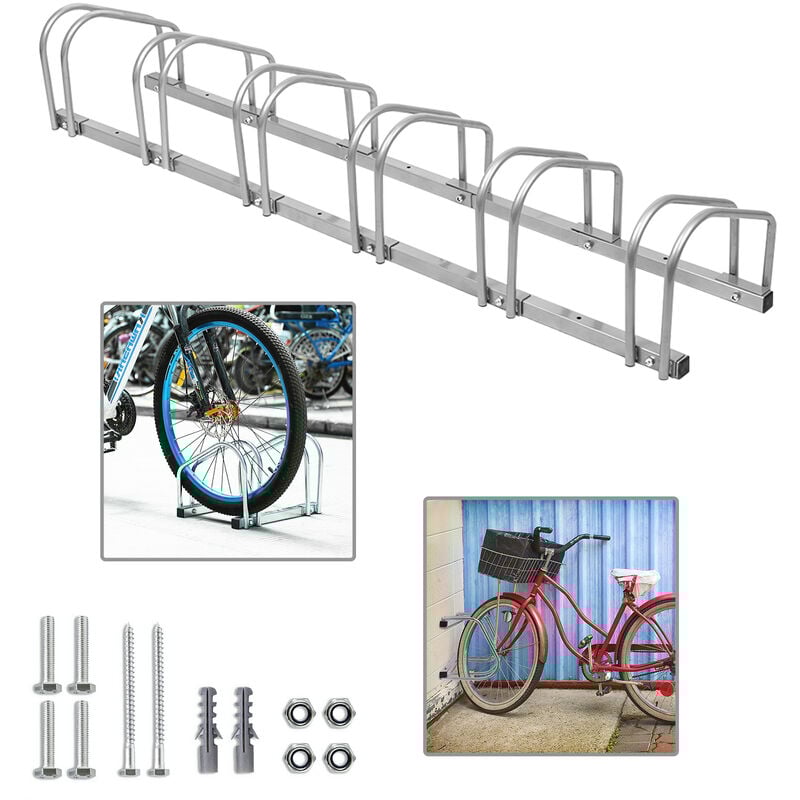 Fahrradständer & Fahrradhalter Fahrradständer Mehrfachständer Bügelparker Fahrradparker Boden Wand Montage (Für 6 Fahrräder) Hengmei