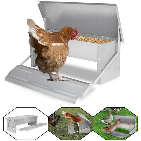 HENGMEI Feedomatic - Dispensador de alimentos con plataforma para alimentos de 5 kg, comedero para gallinas, patos, pavos y gansos