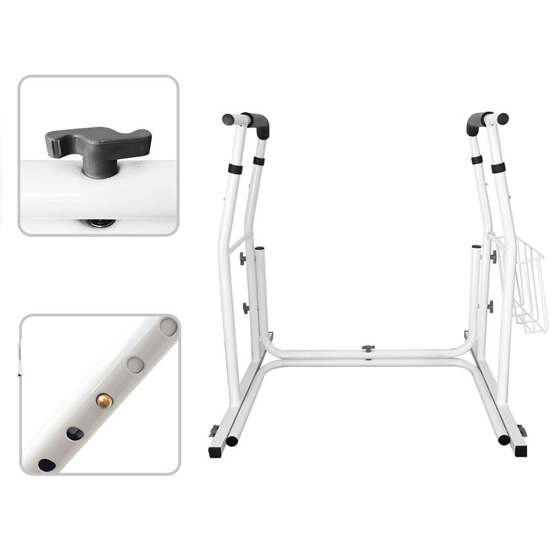 Abattant adulte pour wc Support de toilettes réglable en hauteur avec support de soutien et de sécurité charge maximale 200kg Hengmei