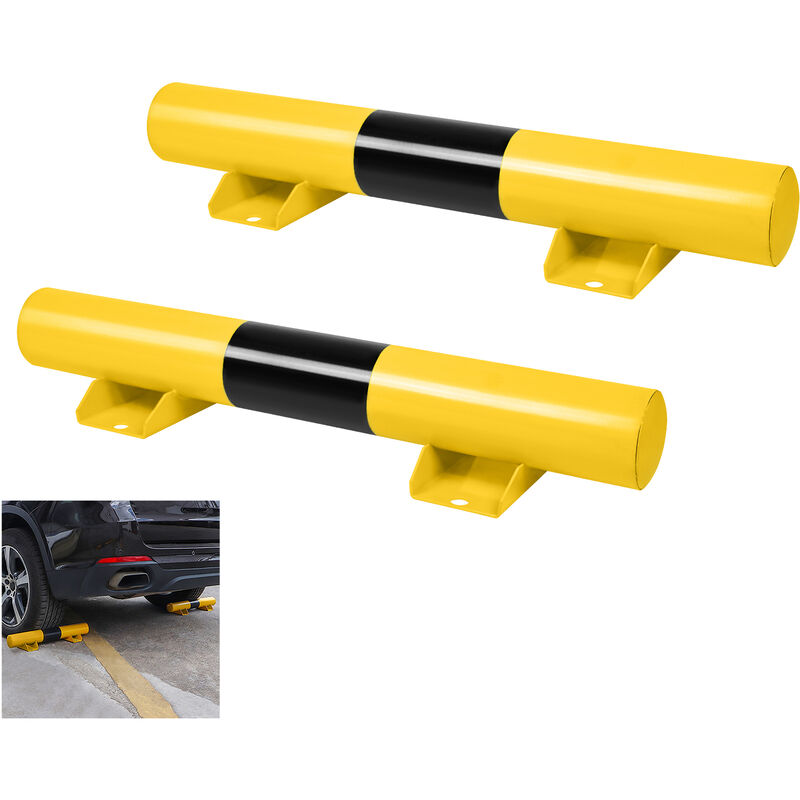 Barrière de parking Lot de 2 butoirs de stationnement en métal pour garage HENGMEI