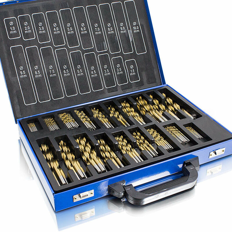 Coffret de forets pour perceuse 170 pièces Jeu de forets à métaux HSS 1mm-10mm DIN338 foret en acier perceuse à bois cassette de forage HENGMEI