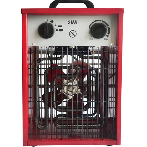 HENGMEI Radiateur soufflant électrique Chauffage Industriel 3000W, avec 2 niveaux de chauffe et 1 position air froid pour atelier, camping, garage