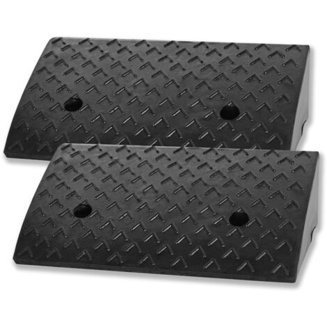 Hengmei – Rampe de chargement en caoutchouc 46,5 x 30,5 x 11 cm – Charge maximale 300 kg – Lot de 2 rampes pour fauteuils roulants et véhicules
