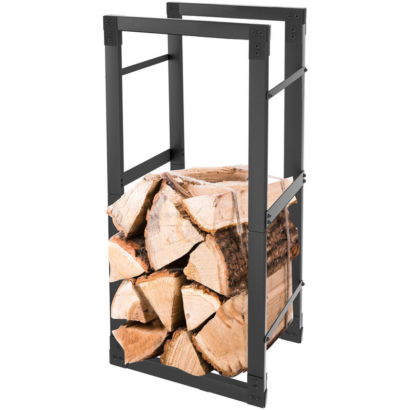 Portalegna Da Esterno In Metallo Zincato - Con Copertura Antipioggia, 4 Dimensioni