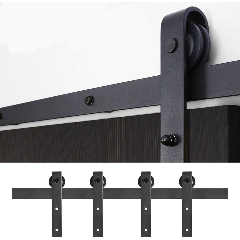Image of Hengmei - Componenti per porte scorrevoli 366cm Set di ferramenta per porte scorrevoli Sistema di ferramenta per porte scorrevoli Guida per porte