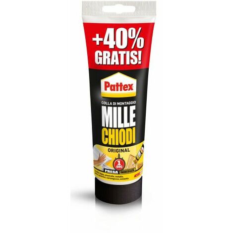 Henkel COLLA PATTEX MILLE CHIODI ORIGINAL TUBO GR.250+100 OMAGGIO 12 PZ
