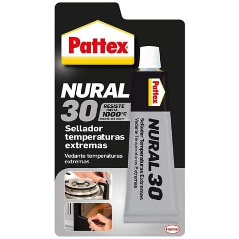 PATTEX HENKEL nural- 30 alta temperatura (1 tubo 140 gramos) , Nural- 30 Alta Temperatura (1 Tubo 140 Gramos).- Tubo de 110 gramos.- Resistencia térmica: hasta 1000ºC. -