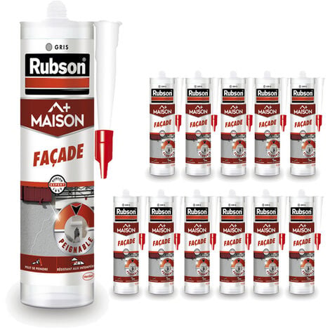 RUBSON Fassadenkit & Fugenkit witterungsbeständiger Dichtstoff - grau - 12 x 280ml