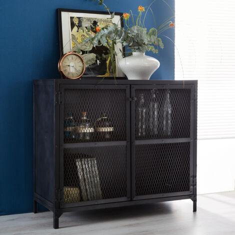 Henry Dark Metal  2 Door Small Sideboard