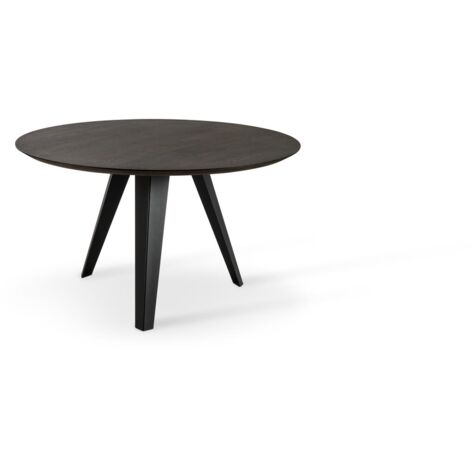 Henry - Tavolo fisso (DIAM. 130 cm) in impiallacciato nero