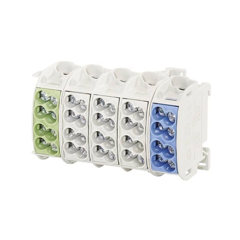 2600137 Borne de dérivation pour conduite principale tricolore 5 pôles Type de conducteur = l, n, pe X308321 - Hensel