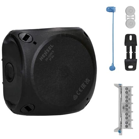 HENSEL BOÎTE DE DÉRIVATION DK 0202 B 1,5-2,5 MM² 5 BROCHES AVEC BORNE IP66 NOIR 62000296