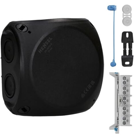 HENSEL BOÎTE DE DÉRIVATION DK 0606 B 1,5-6 MM² TRIPHASÉ 10 MM² MONOPHASÉ 5 BROCHES AVEC BORNE IP66 NOIR 62000300