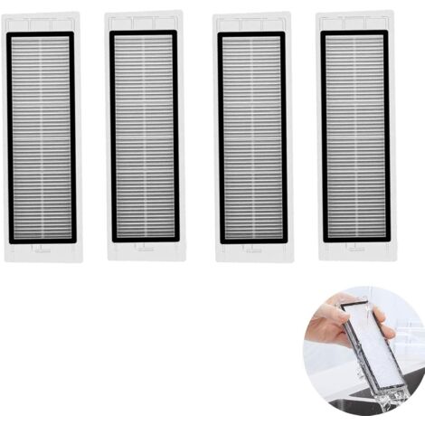 Hepa-Filter Ersatzteile, Filter Zubehör für Roborock S5 S6 Maxv T6 T7 S60 S65 S5 S50 S55 E25 E35 Staubsauger-Teile Ersatzteile, 4 Stück