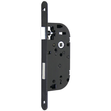 Serrure monopoint en applique 40mm noire – Entraxe 70mm – Demi-tour réversible pour portes à droite/gauche – G840H077K2 – Heracles
