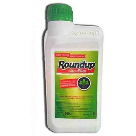 Herbicida Roundup UltraPlus 500ml para jardineria exterior doméstica, elimina malas hierbas