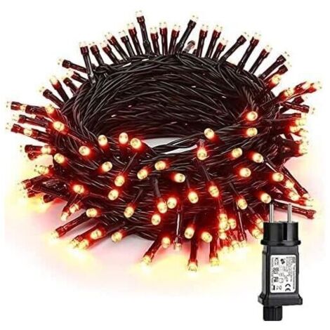 Herbstliche Lichterkette, 20 m, 200 LEDs, 8 Modi, wasserdicht, für Halloween, Weihnachten, Hochzeiten, Partys, Garten, Feste und Innenräume
