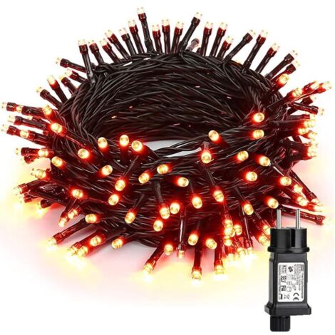 Herbstliche Lichterkette, 20 m, 200 LEDs, orange, für Halloween, drinnen, 8 Modi, wasserdicht, für draußen, Weihnachten, Schlafzimmer, Party, Weihnachtsbaum, Thanksgiving