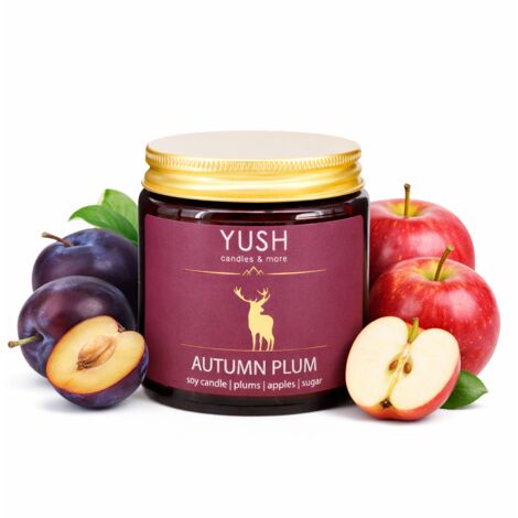 Herbstpflaume – Sojakerze mit Pflaumenduft – YUSH – 120 ml