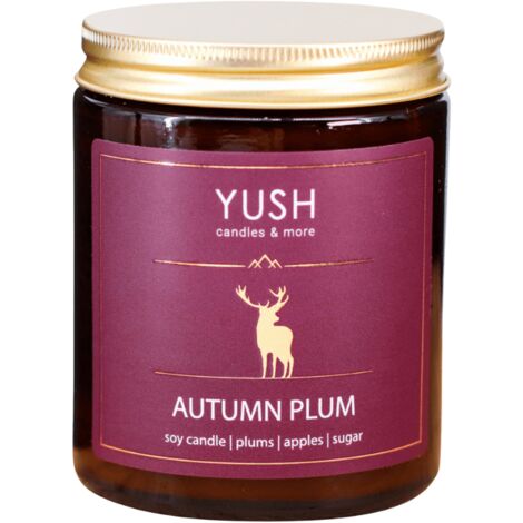 Herbstpflaume – Sojakerze mit Pflaumenduft – YUSH – 180 ml