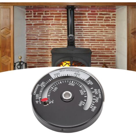 Herd- und Grillthermometer - Aluminiumzifferblatt und Kupferzeiger - Präzise Messung (±10℃) und magnetisch (0-500℃ / 100-900℉)