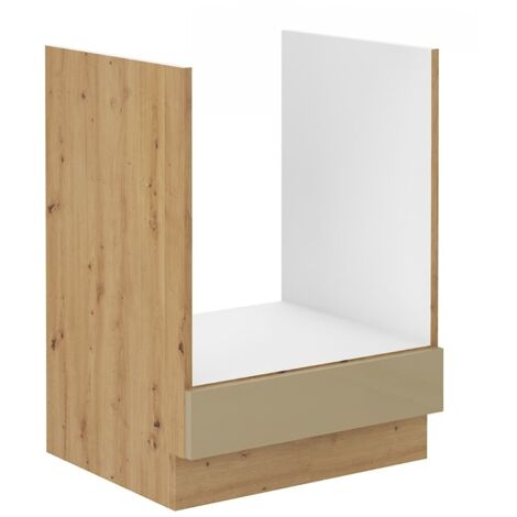 Herd Unterschrank 60 Eiche Artisan Cappuccino Hochglanz Küchenzeile Küchenblock