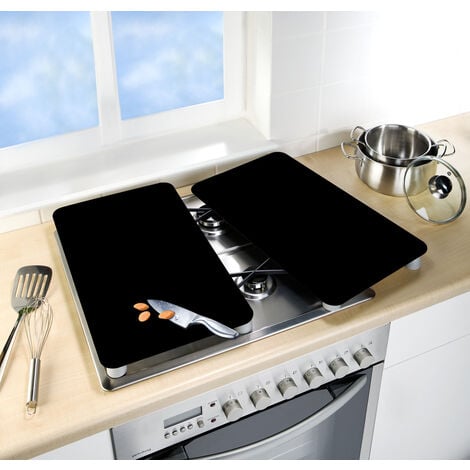 AC-DECO Herdabdeckplatten BLACK, 2 Stück, WENKO
