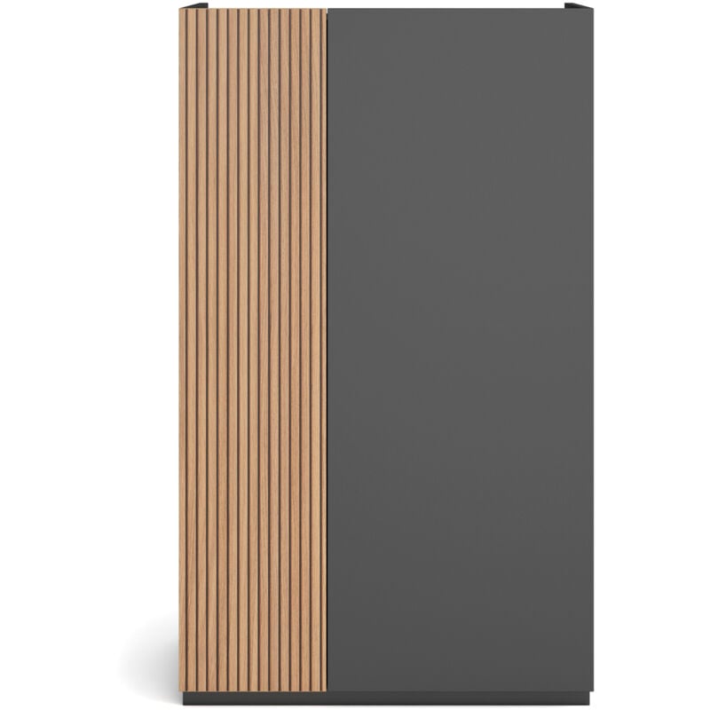 Herdasa - Meuble à chaussures en mélamine, Akra, graphite-lattes