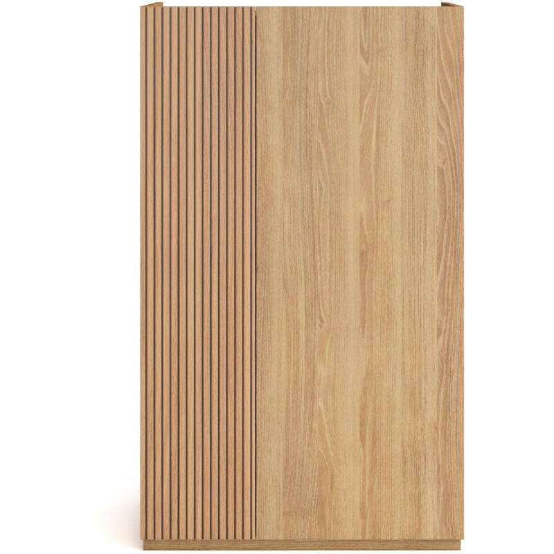 Herdasa - Meuble à chaussures en mélamine, Akra, chêne doré-lattes