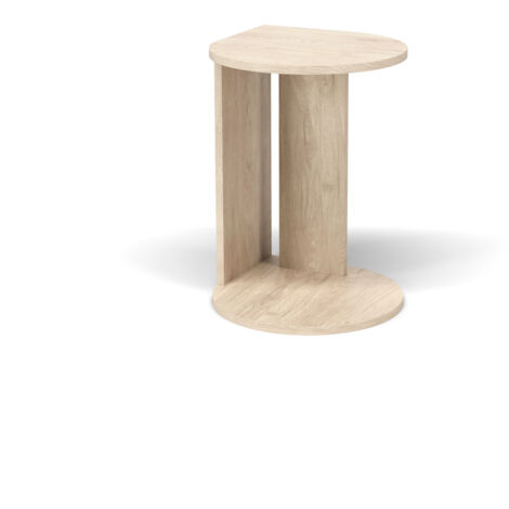 HERDASA, Table d'appoint, bout de canapé, modèle TRÈFLE, en mélamine couleur chêne clair