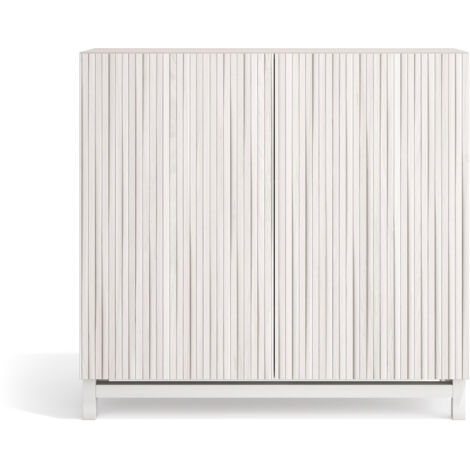 Herdasa, Zapatero en Melamina, modelo Copenhague, 90x90x27cm, blanco antic - frentes efecto vallado blanco