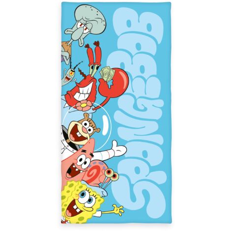 Herding, Asciugamano SpongeBob SquarePants, 75 x 150 cm, Piccolo e Morbido Asciugamano per Bambini, Per il Bagno e la Spiaggia, 100% Cotone
