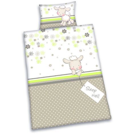 Herding Baby Best Set di Biancheria da Letto Reversibile per Bambini, Lara Pecorella, Copripiumino 100 x 135 cm, Federa 40 x 60 cm, Cotone/Renforcé