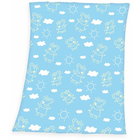 Herding Coperta in Pile, Peppa Pig, 130 x 170 cm, Si Illumina al Buio, Glow in the dark, 100% Poliestere, Pile