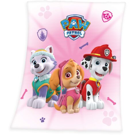 Herding Coperta Plaid, Paw Patrol, 130 x 160 cm, Poliestere, Rosa