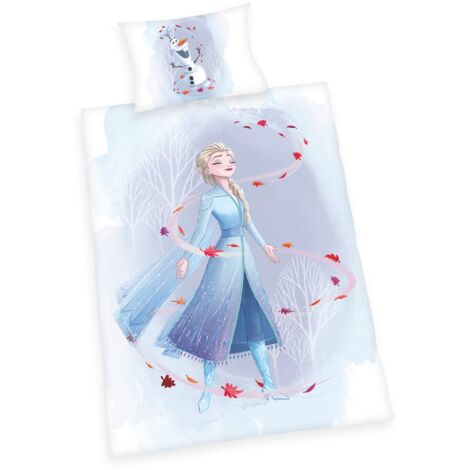 Herding Disney Frozen 2 Duvet Cover Set Biancheria da Letto, Flanella Cotone Lino, Multicolore, 40 x 60 cm, 100 x 135 cm